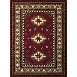 United Weavers 851 10235 912 7 ft. 10 in. x 10 ft. 6 in. Dallas Tres Oversize Rug; Burgundy