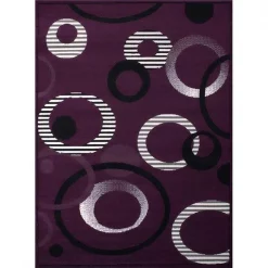 United Weavers 851 10487 58 5 ft. 3 in. x 7 ft. 2 in. Dallas Hip Hop Area Rug; Lilac