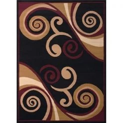 United Weavers 851 10534 58 5 ft. 3 in. x 7 ft. 2 in. Dallas Billow Area Rug; Burgundy