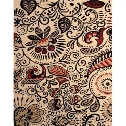 Rlm Distribution 5 ft. 3 in. x 7 ft. 2 in. Dallas Bandanna Area Rug; Ivory