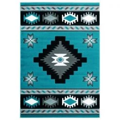 United Weavers of America 2050 10469 35C 2 ft. 7 in. x 4 ft. 2 in. Bristol Caliente Turquoise Rectangle Rug