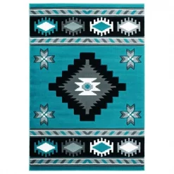 United Weavers of America 2050 10469 69 5 ft. 3 in. x 7 ft. 6 in. Bristol Caliente Turquoise Rectangle Area Rug