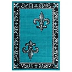 United Weavers of America 2050 11269 24 1 ft. 10 in. x 2 ft. 8 in. Bristol Lilium Turquoise Rectangle Accent Rug