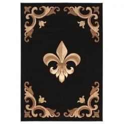 United Weavers of America 2050 11770 24 1 ft. 10 in. x 2 ft. 8 in. Bristol Barnsley Black Rectangle Accent Rug