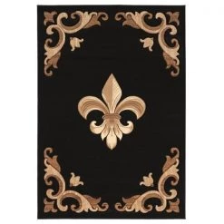 United Weavers of America 2050 11770 35C 2 ft. 7 in. x 4 ft. 2 in. Bristol Barnsley Black Rectangle Rug