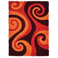United Weavers of America 2100 21550 58 5 ft. 3 in. x 7 ft. 2 in. Finesse Chimes Burnt Orange Rectangle Area Rug