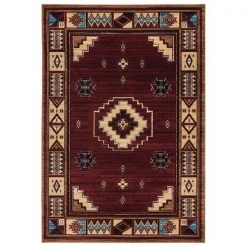 United Weavers of America 2055 40334 24 Cottage Pelican Park Burgundy Accent Rectangle Rug; 1 ft. 10 in. x 2 ft. 8 in.