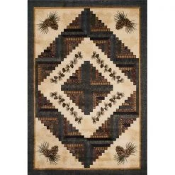 United Weavers 538 49917 28c 1 ft. 11 in. x 7 ft. 4 in. Donna Sharp Genesis Cabin Rising Runner Rug; Natural