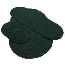 Better Trends BRAL3PCHUS Alpine Solid Braided Rug Set; Hunter - 3 Piece