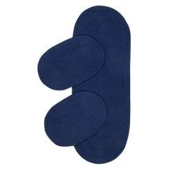 Better Trends SS-3PCB2472DKBBL 24 x 72 in. Reversible Country Braid Rug Set - Dark Blue Solid - 3 Piece