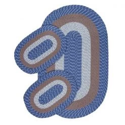 Better Trends SS-3PCB35CMS 3 x 5 ft. Reversible Country Braid Rug Set - Chambray Stripe - 3 Piece