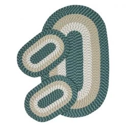 Better Trends SS-3PCB35HUS 24 x 72 in. Reversible Country Braid Rug Set - Hunter Stripe - 3 Piece