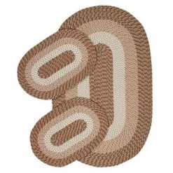 Better Trends SS-3PCB35STS 3 x 5 ft. Reversible Country Braid Rug Set - Straw Stripe - 3 Piece