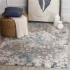 Safavieh MNC225E-9SQ 9 x 9 ft. Monaco Power Loomed Square Area Rug; Grey & Light Blue