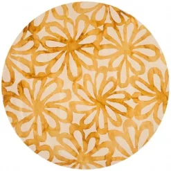Safavieh DDY527M-5R 5 x 5 ft. Dip Dye Hand Tufted Round Area Rug; Beige & Gold