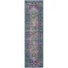 Safavieh MAD122C-28 2 ft.-3 in. x 8 ft. Runner Madison Power Loomed Rug; Blue & Fuchsia