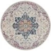 Safavieh MAD921R-7R Madison 900 Power Loomed Round Area Rug; Ivory & Fuchsia - 6 ft.-7 in. x 6 ft.-7 in.