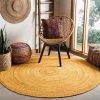 Safavieh BRD452D-3R Braided Global Round Hand-Woven Rugs; Gold - 3 x 3 ft. -Rugs&Mats Official Shop Unbeatablesale20Inc SFVH124121xx650xx229e39