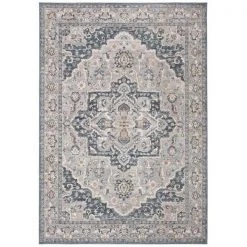 Safavieh MSR684M-28 2 ft. 2 in. x 8 ft. Power Loomed Martha Stewart Runner Rug; Cream & Blue