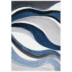 Safavieh HLW766F-28 Runner Modern Hollywood Area Rug; Grey & Blue - 2 ft. -3 in. x 8 ft.