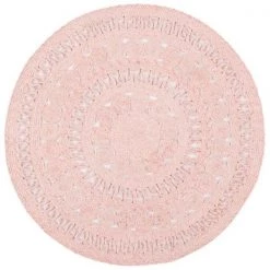 Safavieh CAP222U-7R 7 x 7 ft. Cape Cod Round Area Rug; Pink