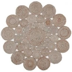 Safavieh NF363C-7R 7 x 7 ft. Natural Fiber Contemporary Round Hand Woven Area Rug; Grey