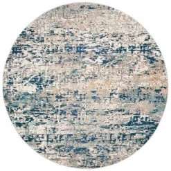Safavieh MAD460K-8R 8 x 8 ft. Madison 400 Contemporary Round Rug; Grey & Blue