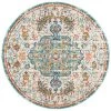 Safavieh MAD447F-8R 8 x 8 ft. Madison Bohemian; Traditional Round Power Loomed Rug; Grey & Light Blue -Rugs&Mats Official Shop Unbeatablesale20Inc SFVH157612xx650xx407423