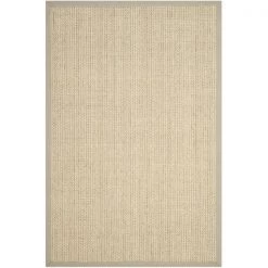 Safavieh NF475C-6 Natural Fiber Hand Woven Rectangle Rug; Light Grey; 6 x 9 ft.