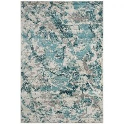 Safavieh SKY186M-4 4 x 6 ft. ContemporarySkyler Power Loom Area Rug; Blue & Ivory