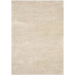 Safavieh SGC720A-6 Charlotte Shag Medium Rectangle Area Rug; Ivory - 6 x 9 ft.