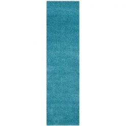 Safavieh SGL303T-28 Laguna Shag Runner Rug; Turquoise - 2 ft. - 3 in. x 8 ft.