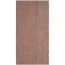 Safavieh CY8022-36521-3 Courtyard Small Rectangle Area Rug; Red & Beige - 2 ft. - 7 in. x 5 ft.