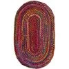 Safavieh BRD210A-3OV Braided Hand Woven Oval Area Rug; Red & Multicolor - 3 x 5 ft. -Rugs&Mats Official Shop Unbeatablesale20Inc SFVH86242xx650xxb14273