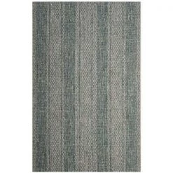 Safavieh CY8736-37212-2 Courtyard Power Loomed Accent Area Rug; Light Grey & Teal - 2 x 3 ft. 7 in.