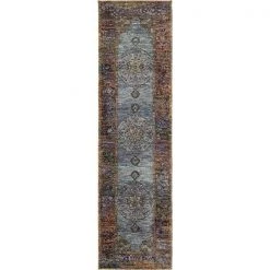 Oriental Weavers Andorra 7139A 2x8 Runner - Blue/ Multi-Nylon/PolyP