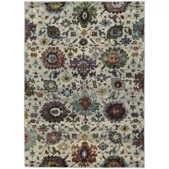 Oriental Weavers Andorra 7129A 5x8 Rectangle - Stone/ Multi-Nylon/PolyP