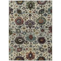 Oriental Weavers Andorra 7129A 6x9 Rectangle - Stone/ Multi-Nylon/PolyP