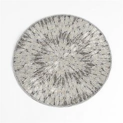 Saro Lifestyle SARO 3517.PW15R 15 in. Round Beaded Design Placemats pewter - Set of 4