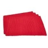 Saro Lifestyle SARO 2126.R1319B 13 x 19 in. Cotton Mattor Ribbed Placemat Red - Set of 4