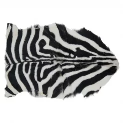 Saro Lifestyle SARO 4657.BW2435 24 x 35 in. Black & White Zebra Goat Fur Area Rug