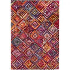 Surya RWS6202-1616 18 in. Rainbow Shag Bohemian & Global Sample Area Rug - Multicolor