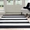 Lavish Home 62-2040A-25-46 4 x 6 ft. Breton Stripe Area Rug ; Black & White