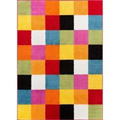 Ricki&Apos;S Rugs Bright Square Kids Rug; Multicolor - 3 ft. 3 in. x 5 ft.