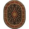 Well Woven 54103-6O Medallion Kashan Traditional Oval Rug; Black - 6 ft. 7 in. x 9 ft. 6 in. -Rugs&Mats Official Shop Unbeatablesale20Inc WLLW059xx650xx9b651a