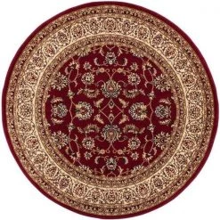 Well Woven 549304R Sarouk Traditional Round Rug; Red - 3 ft. 11 in.