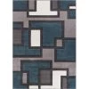 Well Woven 600968 Imagination Squares Modern Rug; Blue - 9 ft. 3 in. x 12 ft. 6 in. -Rugs&Mats Official Shop Unbeatablesale20Inc WLLW065xx650xx725a27