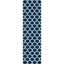 Well Woven MC-54-2 Zoe Modern Trellis Runner Rug; Blue - 2 ft. x 7 ft. 3 in.