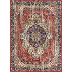 Well Woven TU-20-7 Tulsa Alisha Crimson Traditional Persian Medallion Area Rug - 7 ft. 10 in. x 9 ft. 10 in.