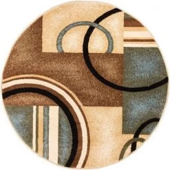 Well Woven 547863 Arcs & Shapes Modern Rug; Light Blue - 2 ft. 3 in. x 3 ft. 11 in.